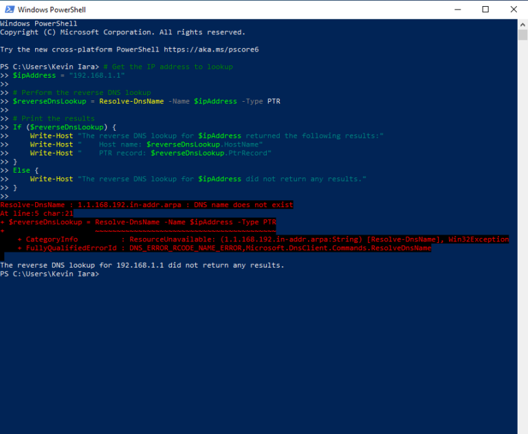 How To Perform Reverse DNS Lookup In PowerShell (2024)