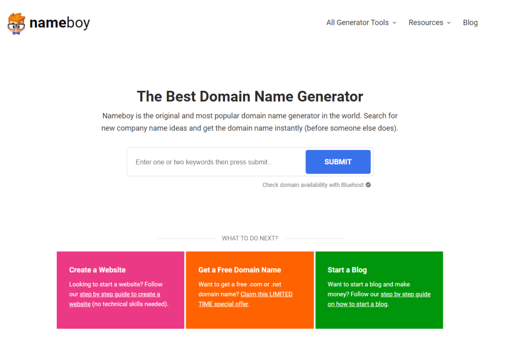 Nameboy domain name generator