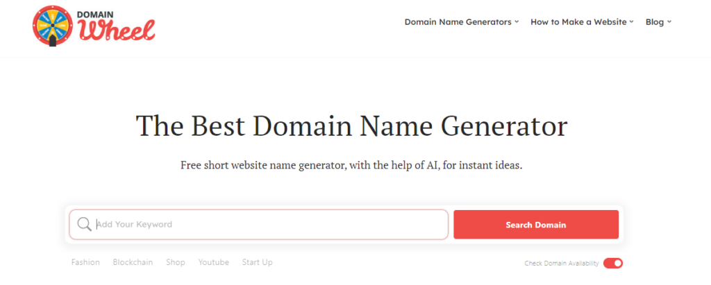 DomainWheel domain name generator