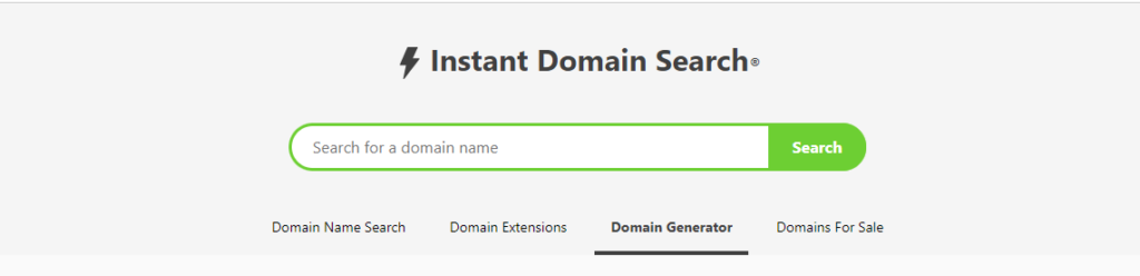 Instant Domain Search domain name generator