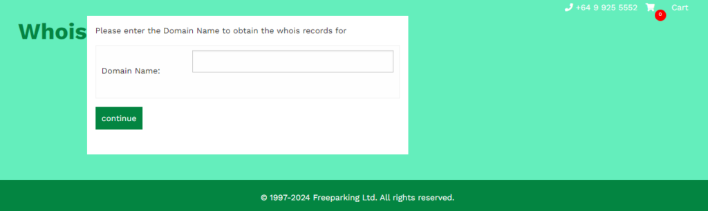 How to Use FreeParking WHOIS